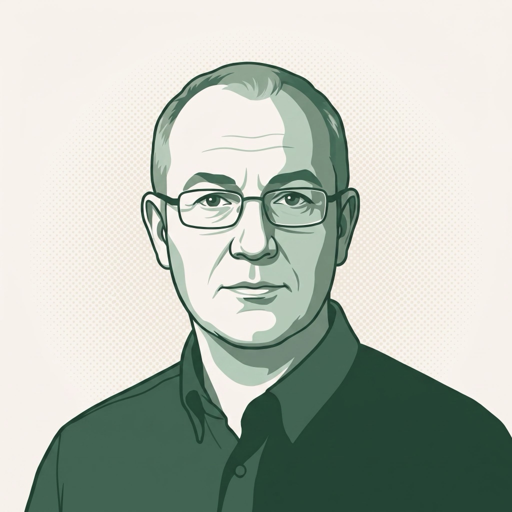 Illustrated portrait of Daniel Reed
