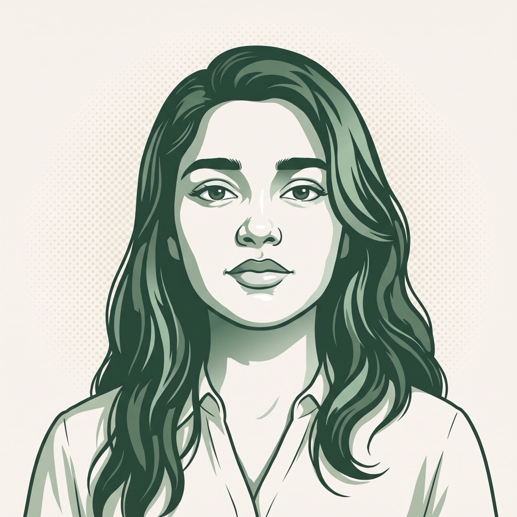 Illustrated portrait of Maria Dharshini