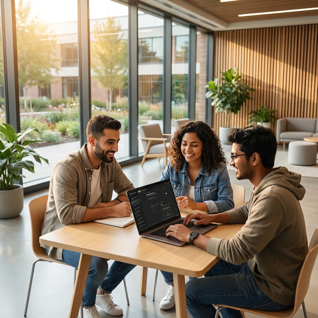 Diverse international students studying together with PrepEx